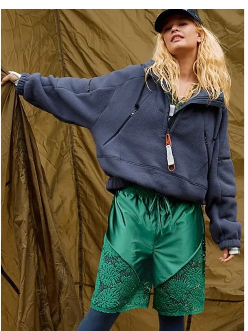 FREE PEOPLE Roster Shorts in Heritage Green Sz M NWT $68 - Picture 2 of 7